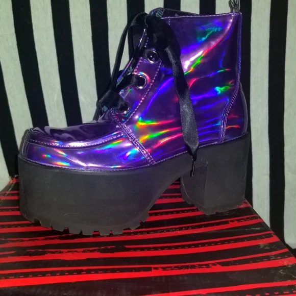 Shoes Tuk Iridescent Lavender Nosebleed Boot Poshmark